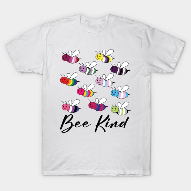 Bee LGBT Pride Bee Kind T-Shirt by ladonna marchand